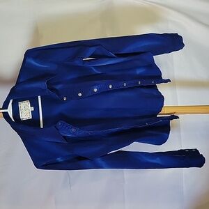 Naomi Navy Blue Velvet velveteen long  sleeves snaps